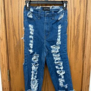 Pre-owned Fashion Nova High Rise Denim Bermuda Shorts US 7